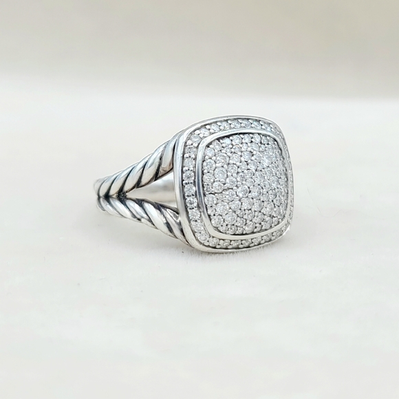 David Yurman Albion® RingSterling Silver with Pavé Diamonds, 11mm - Picture 3 of 13